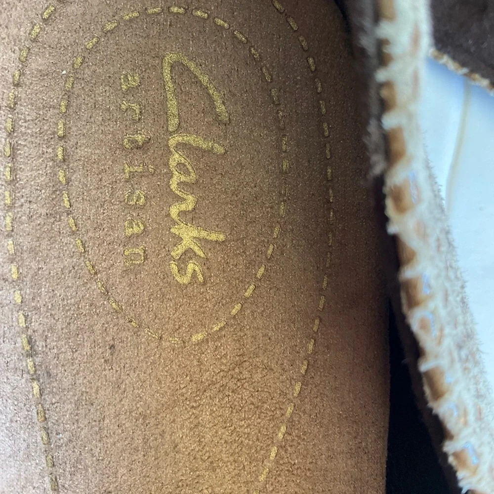Clark’s Artisan Loafers Snakeskin Beige Brown 7M Flat Shoes